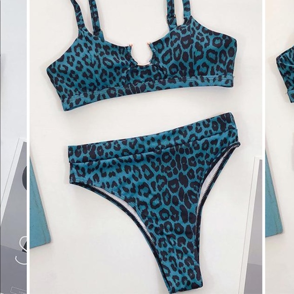 Teal Leopard Bikini Bottom - Picture 5 of 7
